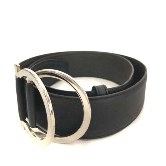Salvatore Ferragamo Black Leather Mens Belt sz:85/2BH1478